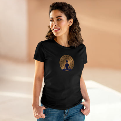 Sitting Pose Bohemian Mandala Graphic T-Shirts – Yoga-Inspired Zen Designs