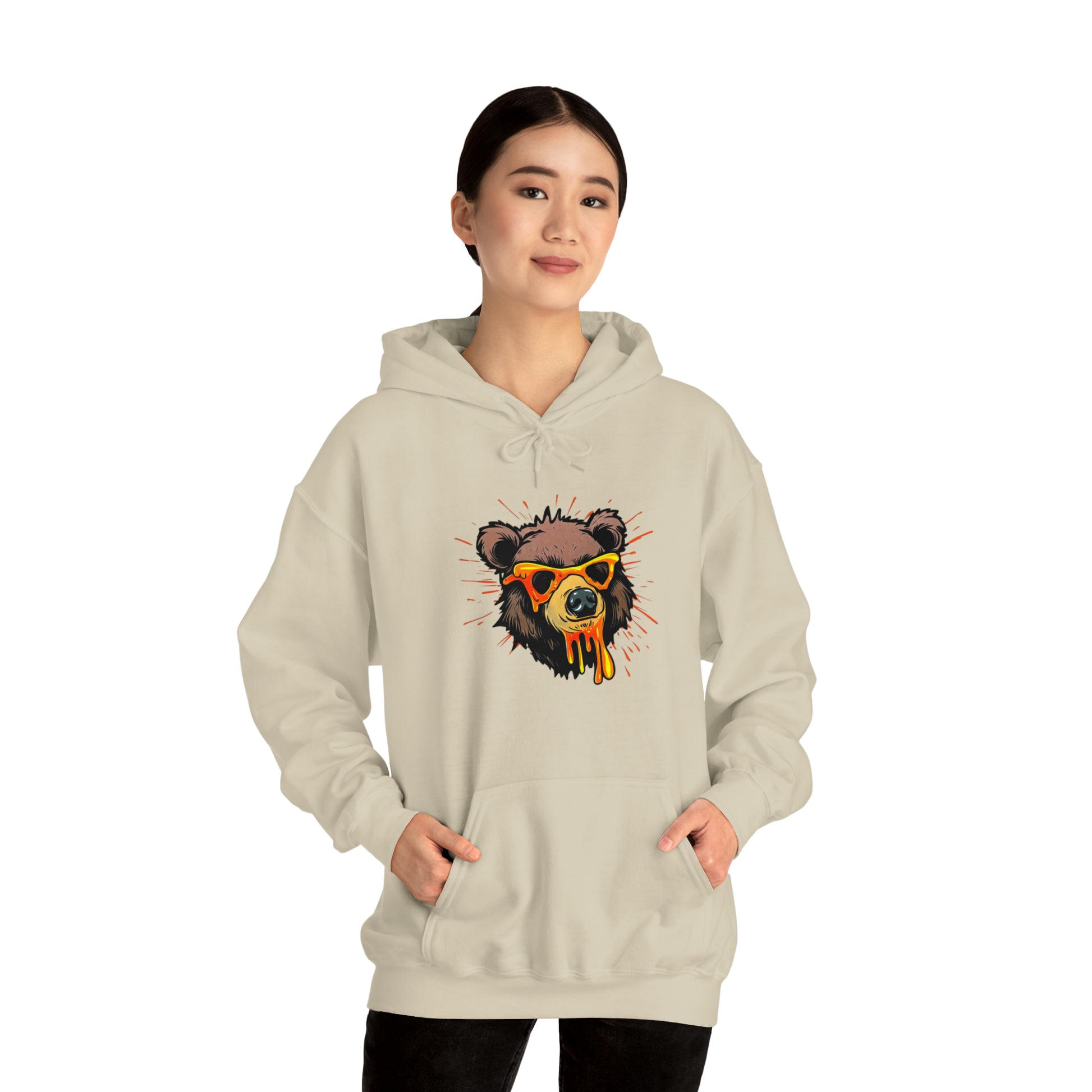 Bear Hoodie, Graffiti Graphic Shirt, Street Art, Urban Art, Unisex Heavy Blend™ Hooded Sweatshirt,