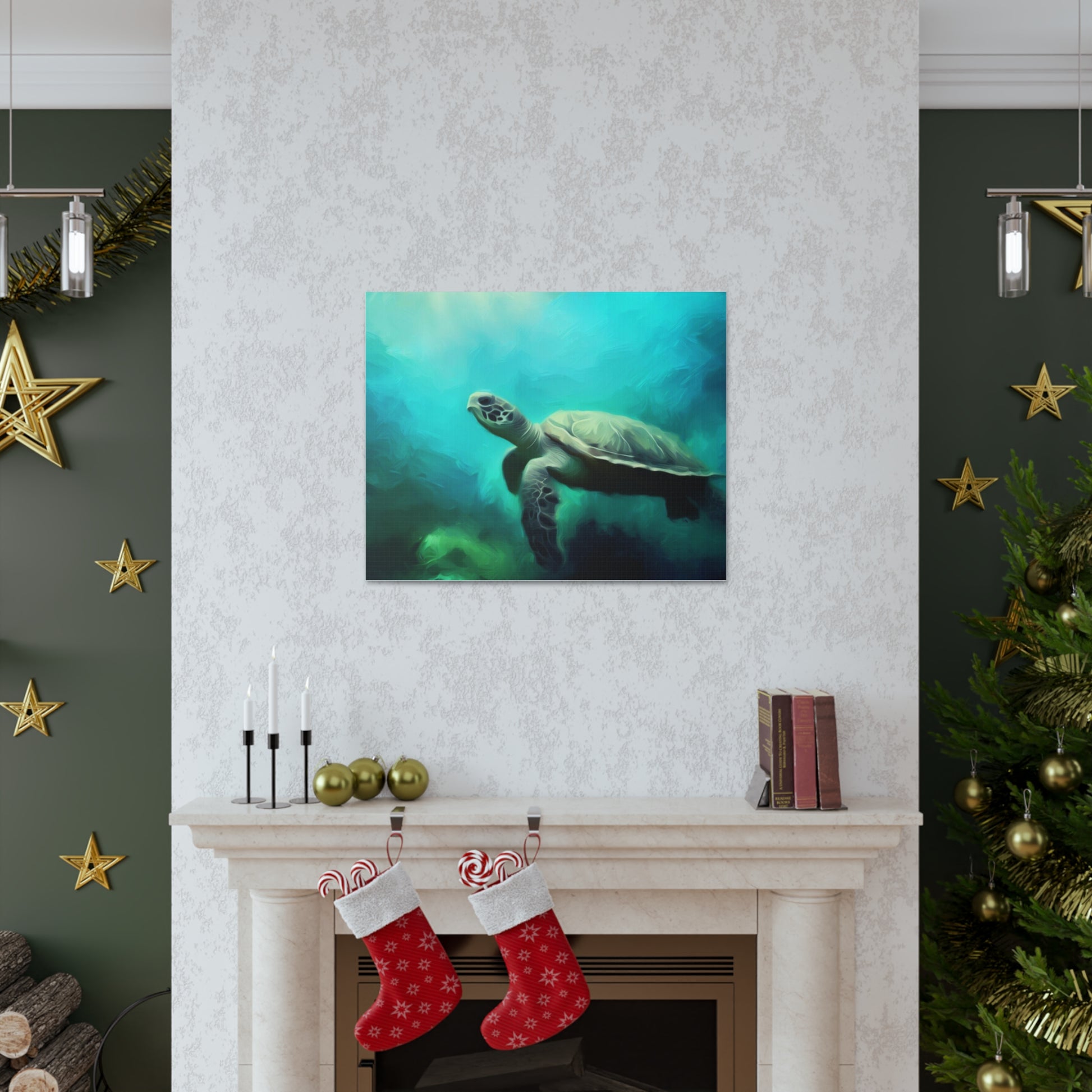 Sea Turtle wall art, ocean wall art, Canvas Gallery Wraps, Ocean Animal, Sea Turtle