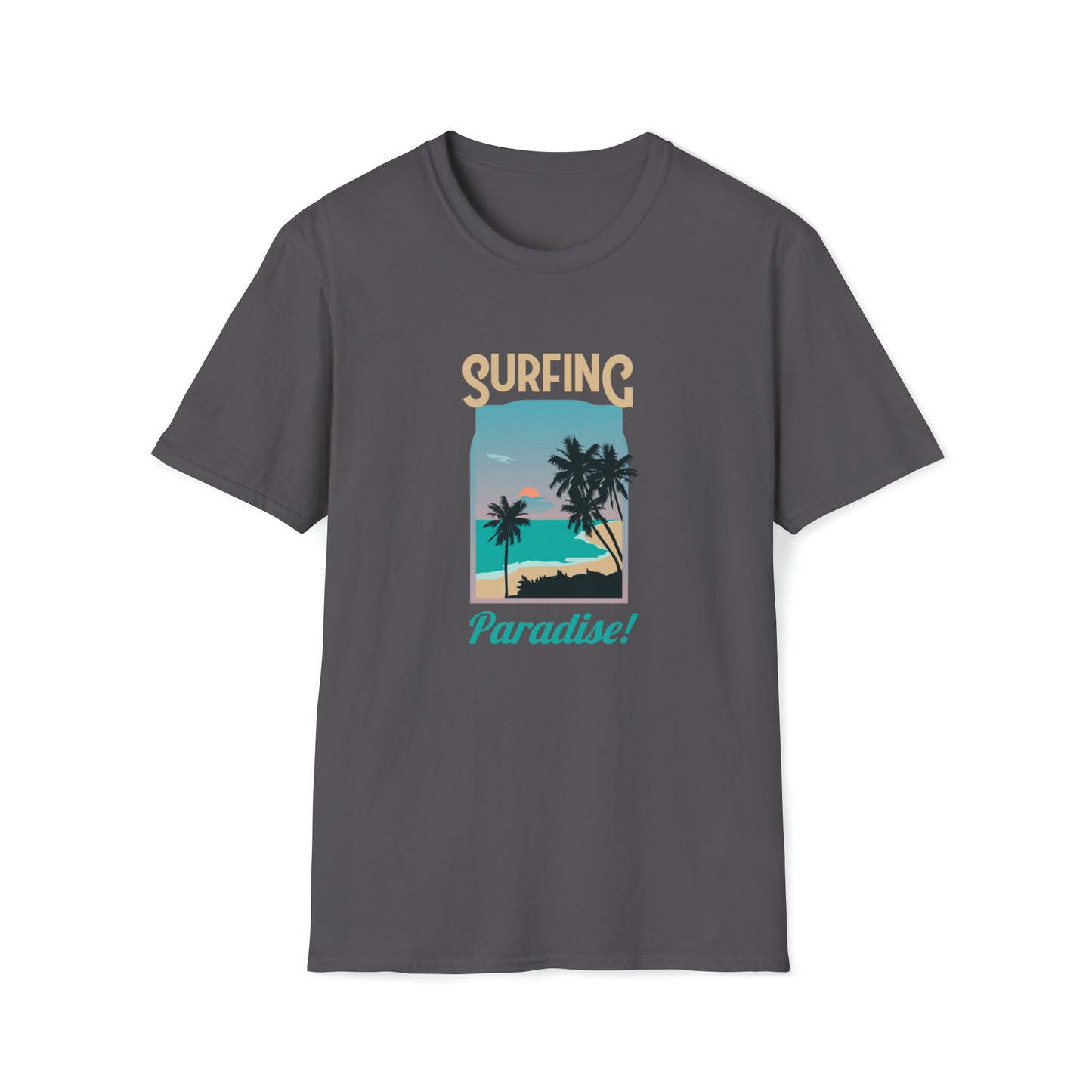 Surfing Paradise |Beach Lifestyle Shirts | Summer Vibe Apparel Charcoal