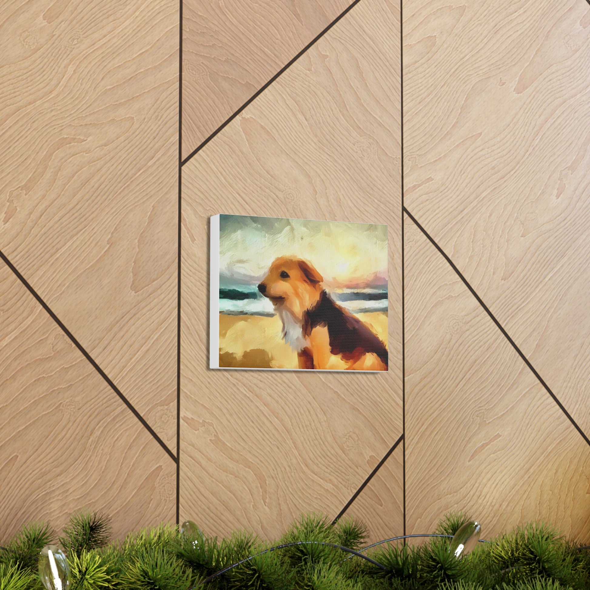 Dog wall art, ocean wall art, beach art, Canvas Gallery Wraps, Dog Beach - SaviTraviDesigns