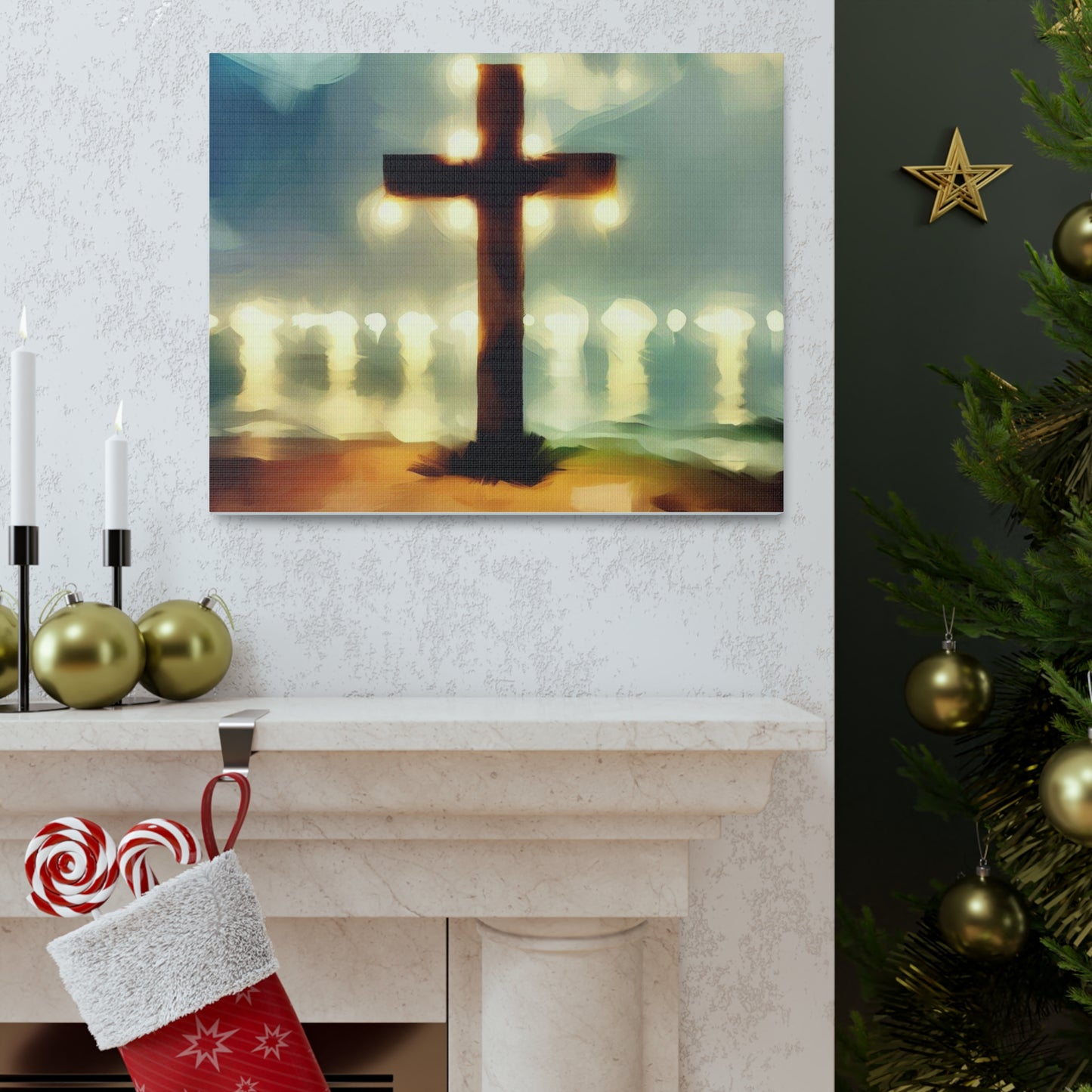 Christian wall art, Cross wall art, Beach art, Canvas Gallery Wrap - SaviTraviDesigns