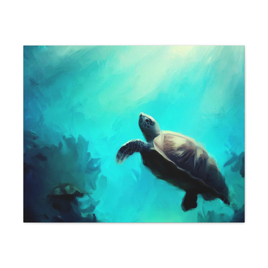 Sea Turtle wall art, ocean wall art, sea turtle art, Canvas Gallery Wraps, Sea Turtle Painting - SaviTraviDesigns