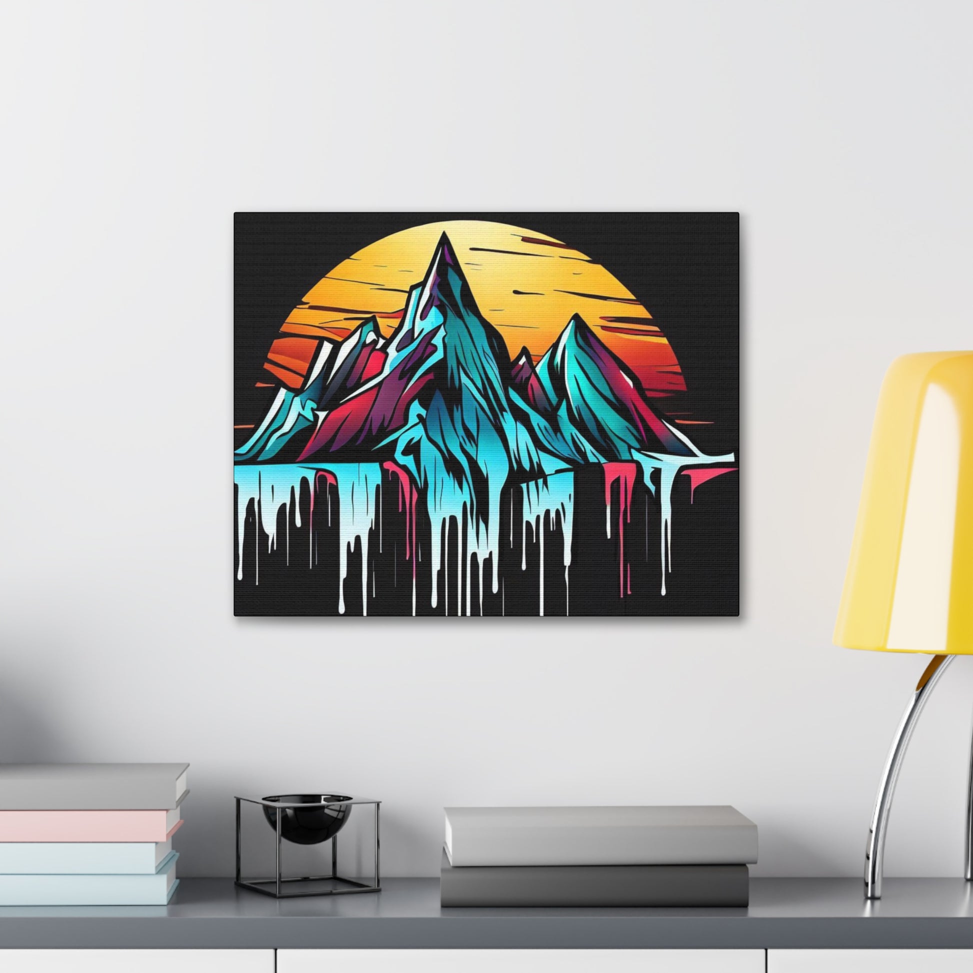 Mountain Waterfall, Glacier Melt, Graffiti art prints, Street art canvas, Urban art decor, Graffiti-style wall art, Graffiti canvas prints, Street art posters - SaviTraviDesigns