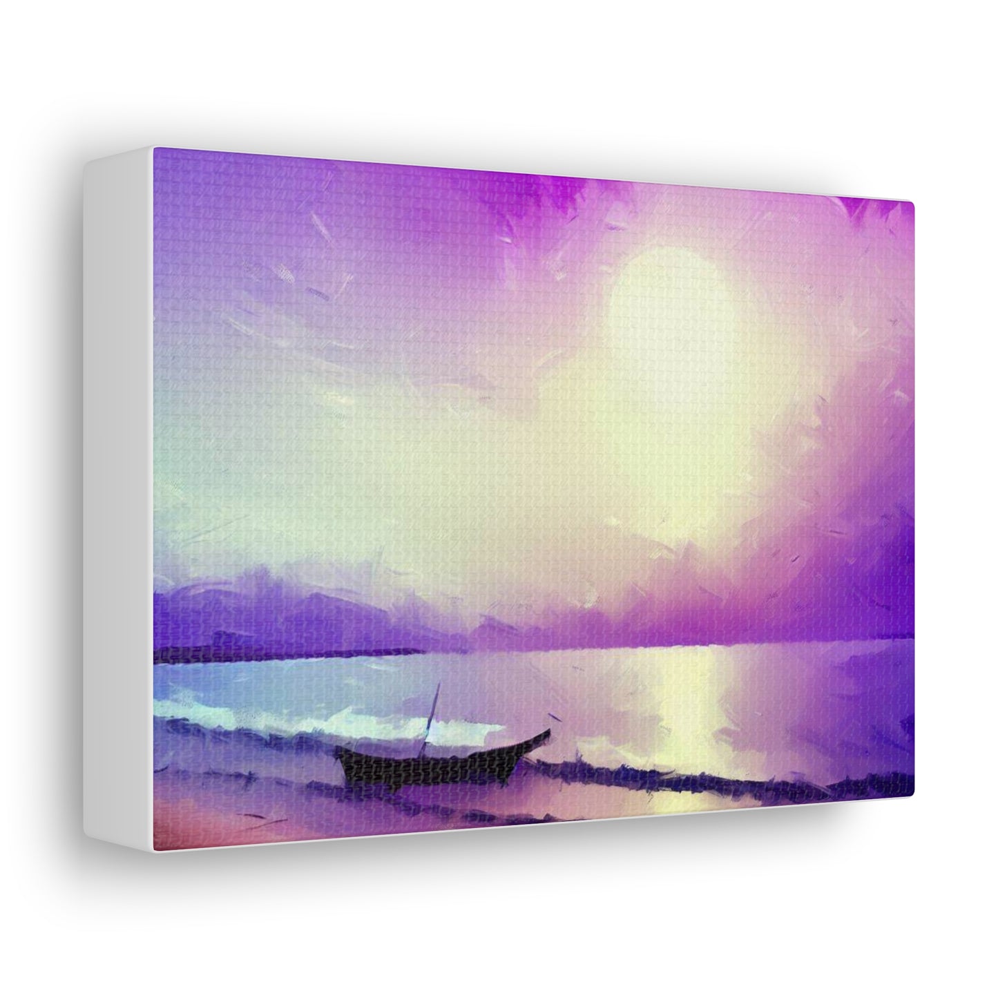 Sailboat Beach, Purple Sunset, Beach wall art, sunset wall art, beach art, Canvas Gallery Wraps