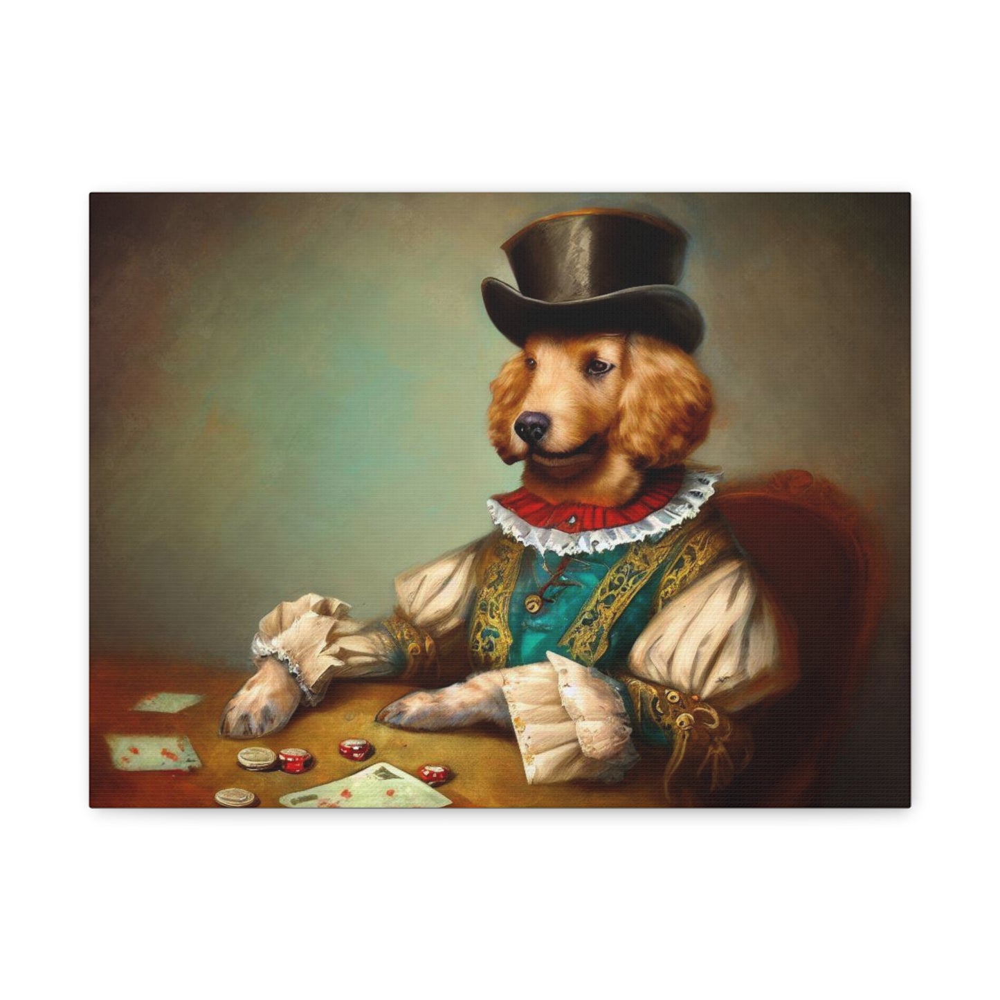 Fancy Dog, Canvas Dog Art, Dog Wall Art, Canine Canvas Art, Canvas Gallery Wraps 16″ x 12″ Premium Gallery Wraps (1.25″)