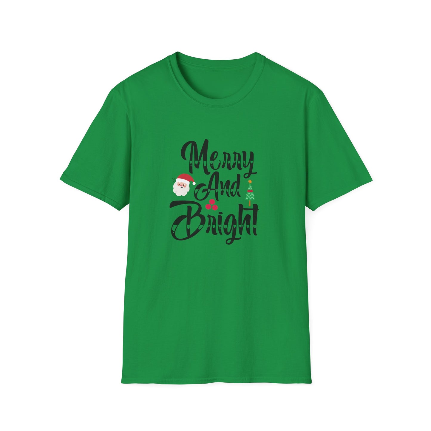 Merry And Bright Christmas Graphic Shirt Irish Green