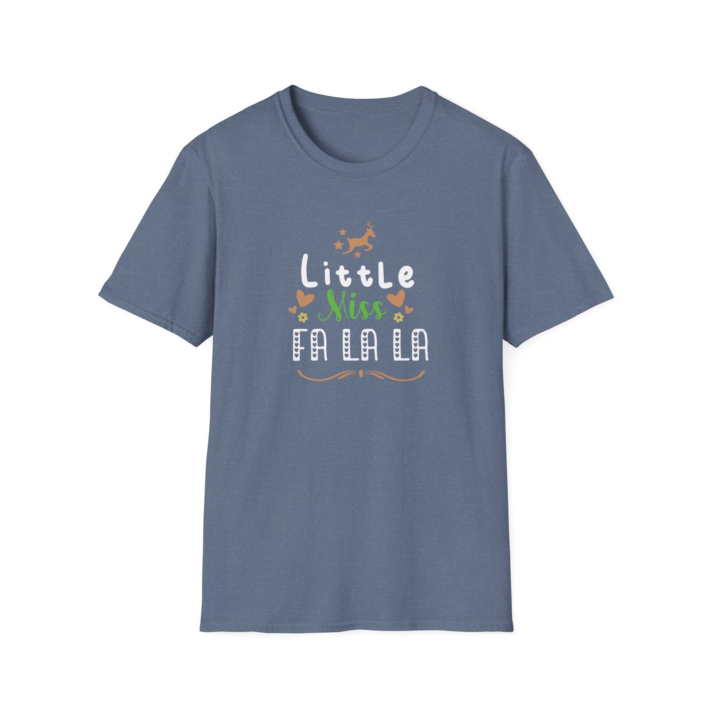 Little Miss Fa La La La Holiday Graphic T Shirt Heather Indigo