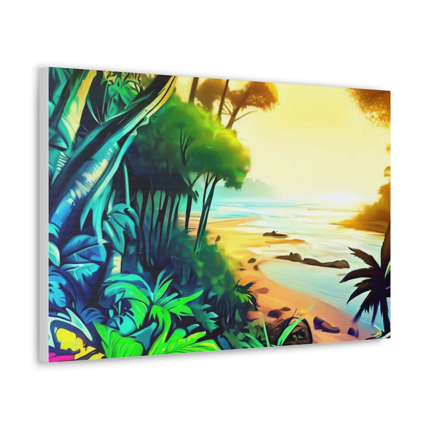 Jungle Riverbed, Jungle Sunset, Graffiti art prints, Street art canvas, Urban art decor, Graffiti-style wall art, Graffiti canvas prints, Street art posters - SaviTraviDesigns