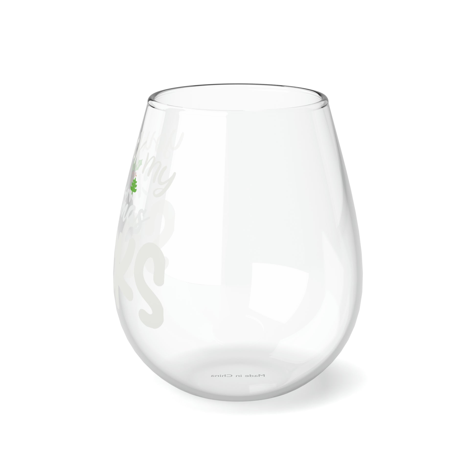 Rock My Christmas Socks, Wine Lover stemless, Unique stemless wine glass, Trendy wine glass, Wine glass gift ideas, Stemless Wine Glass - SaviTraviDesigns