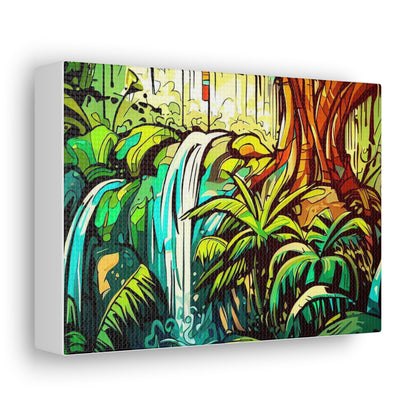 Rainforest Waterfall, Jungle Waterfall, Graffiti-inspired home decor, Modern street art prints, Graffiti wall art, Street art canvas art, Graffiti artist prints - SaviTraviDesigns