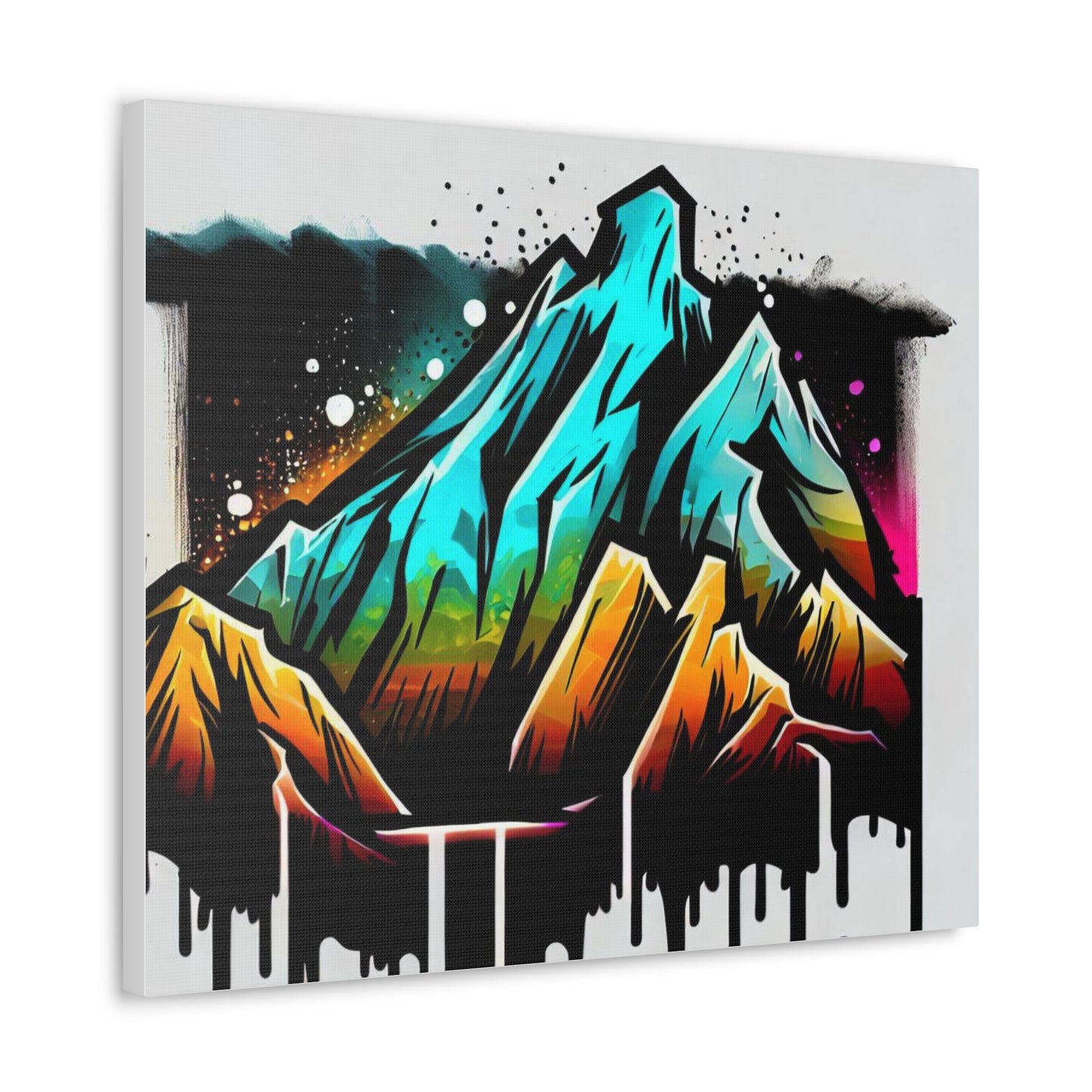 Mountain Rain, Rainbow Mountain, Graffiti art prints, Street art canvas, Urban art decor, Graffiti-style wall art, Graffiti canvas prints, Street art posters - SaviTraviDesigns