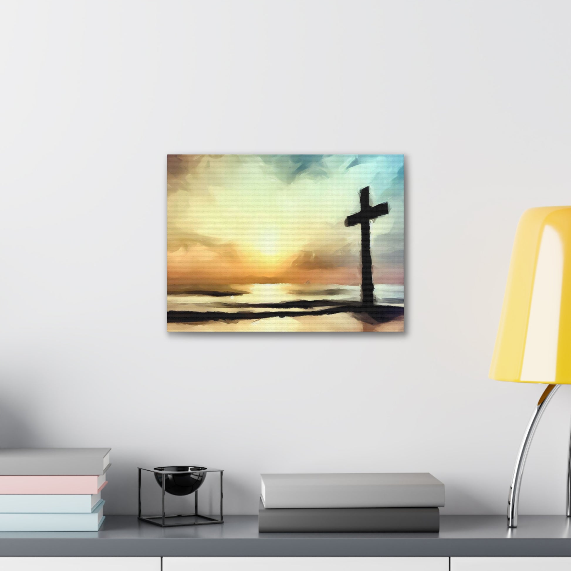 Christian wall art, Cross wall art, Beach art, ocean art, Canvas Gallery Wraps - SaviTraviDesigns