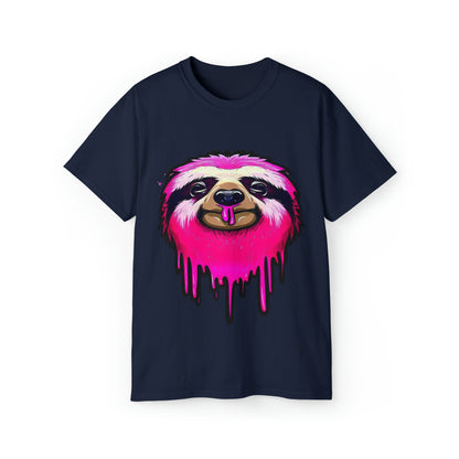 Graffiti Tshirt, Sloth Graphic T-Shirt, Unisex Ultra Cotton Tee, Pink Sloth - SaviTraviDesigns