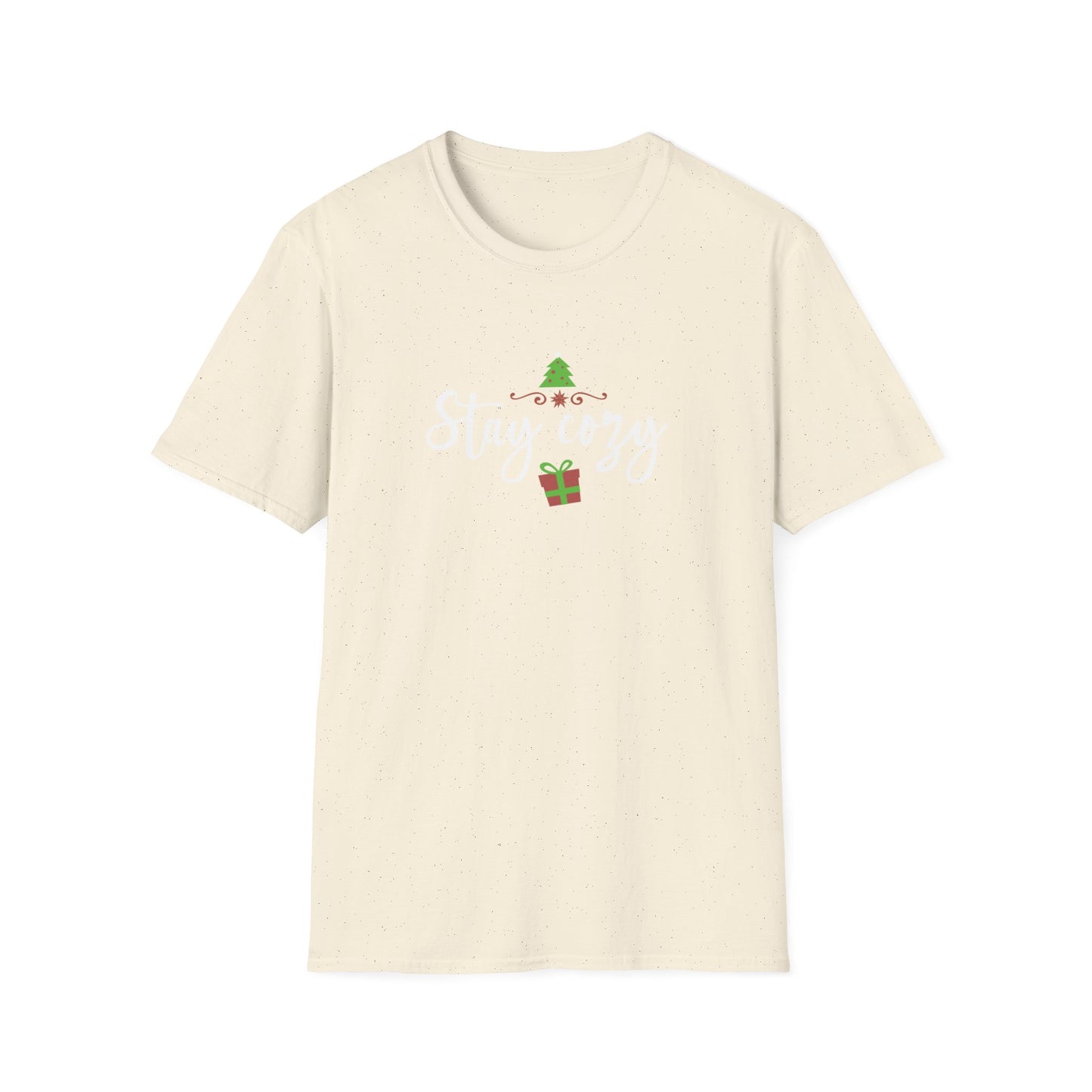 Stay Cozy Holiday Graphic T Shirt Natural