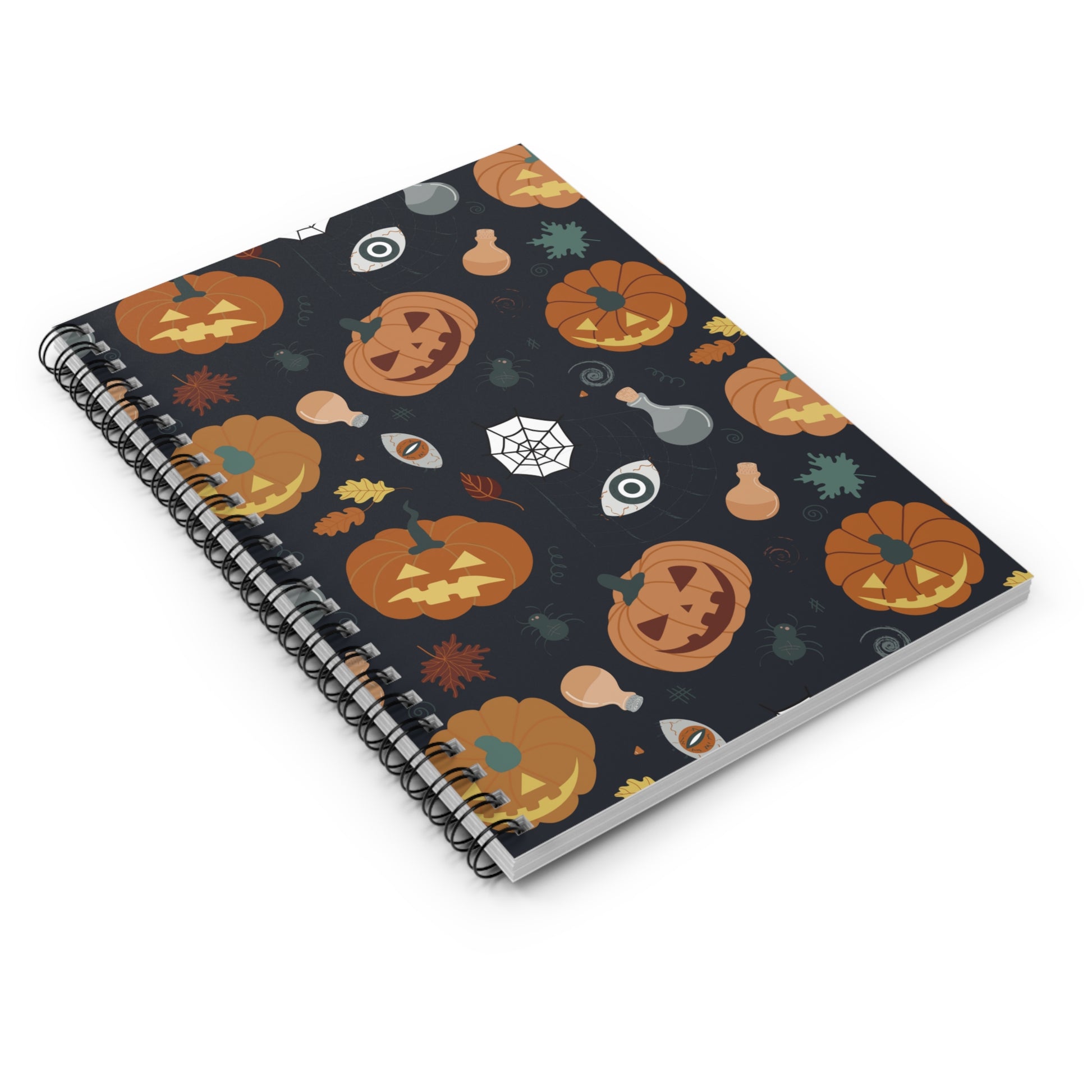 Spiral Notebook, Halloween Notebook, Ruled Line, Design Notebook Halloween, Pumpkin Notebook - SaviTraviDesigns