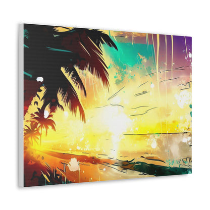 Palm Tree Sunset, Graffiti art prints, Street art canvas, Urban art decor, Graffiti-style wall art, Graffiti canvas prints, Street art posters - SaviTraviDesigns