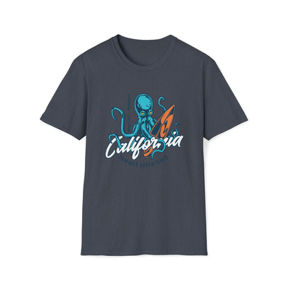 California Summer Adventures Surf Club |Beach Lifestyle Shirts | Summer Vibe Apparel Heather Navy