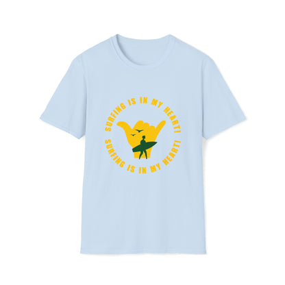 Surfing Is My Heart |Beach Lifestyle Shirts | Summer Vibe Apparel Light Blue