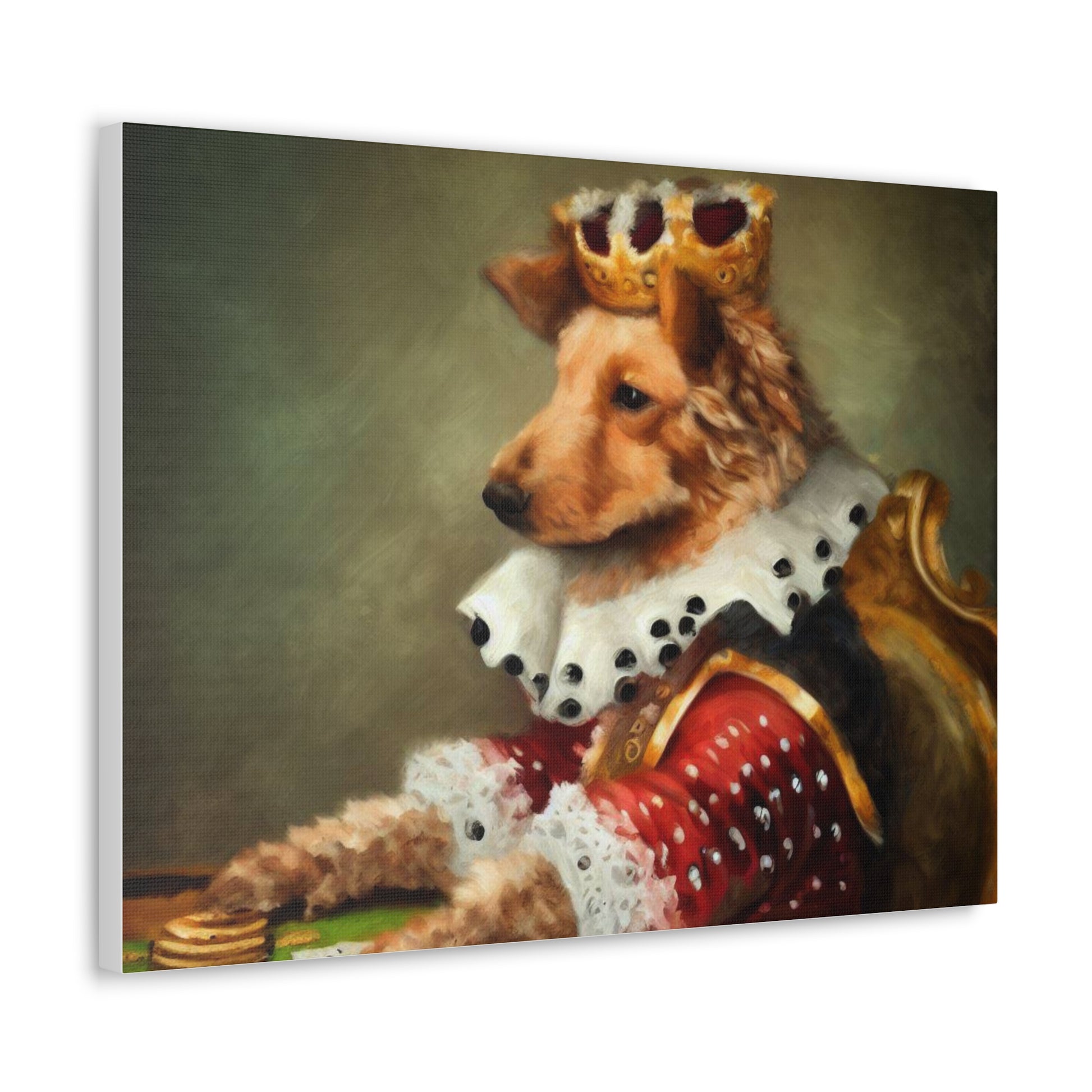 Fancy Dog, Canvas Dog Art, Dog Wall Art, Canine Canvas Art,Canvas Gallery Wraps, Pet Art, King Dog - SaviTraviDesigns