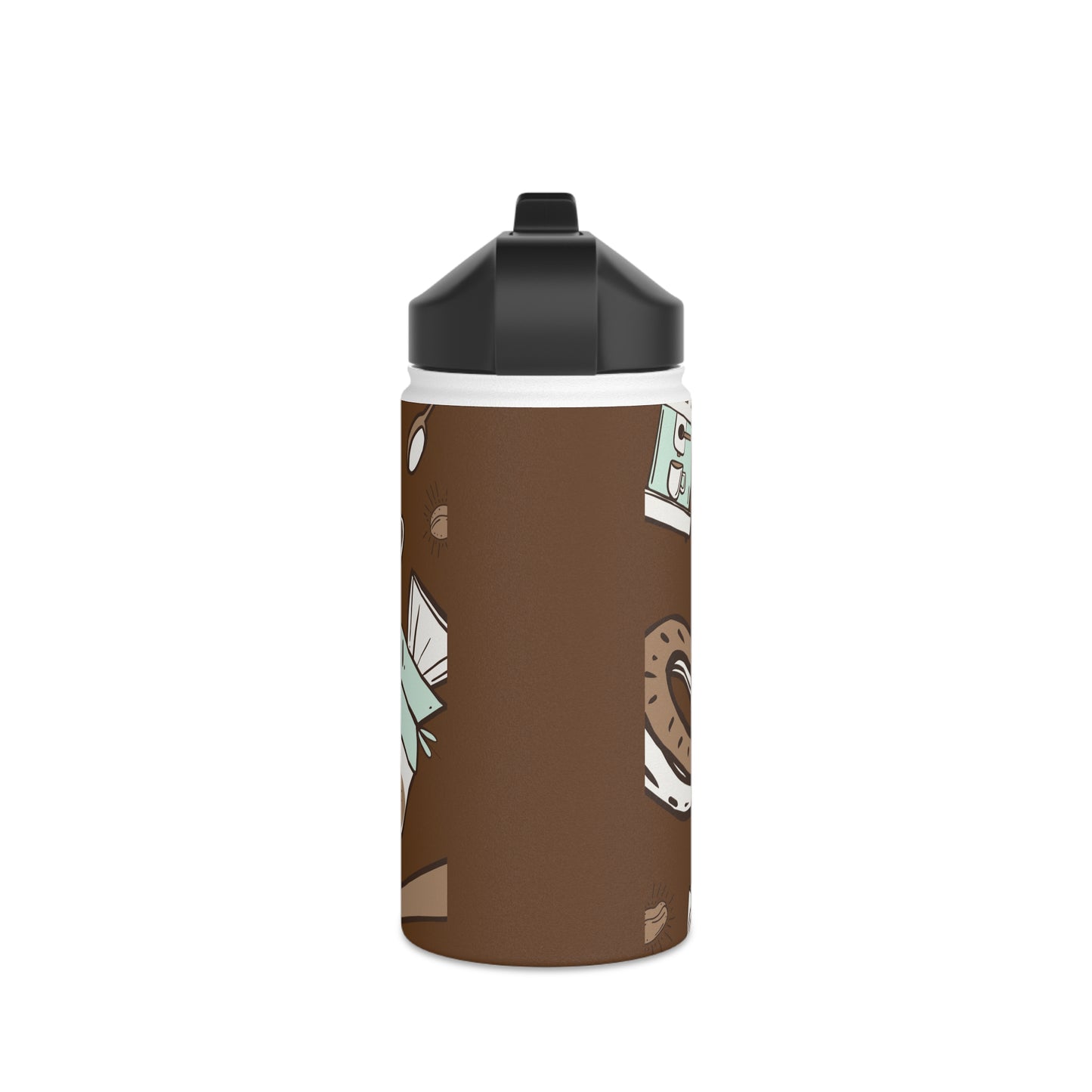 Coffee water bottle, Design water bottle, Stainless Steel Water Bottle, Standard Lid - SaviTraviDesigns