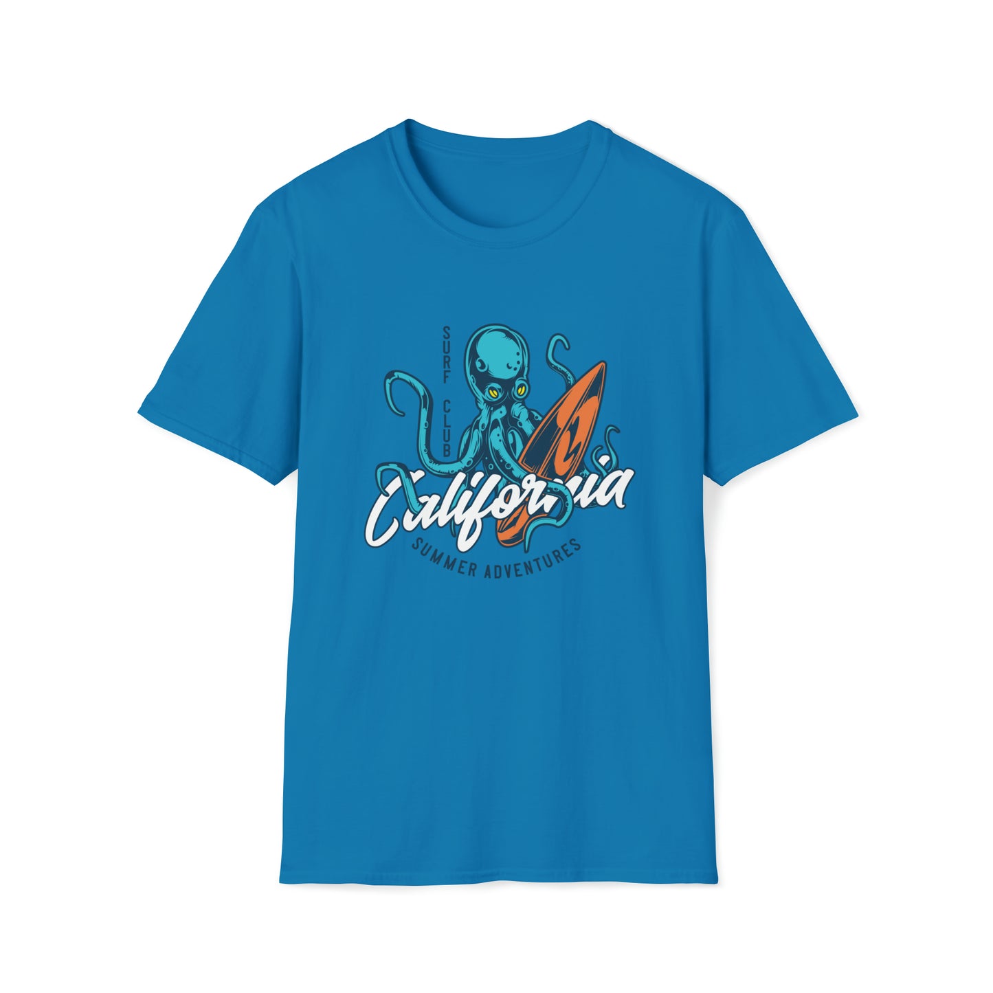 California Summer Adventures Surf Club |Beach Lifestyle Shirts | Summer Vibe Apparel Sapphire