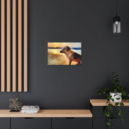 Dog wall art, beach wall art, ocean art, Canvas Gallery Wraps, Pet Beach - SaviTraviDesigns