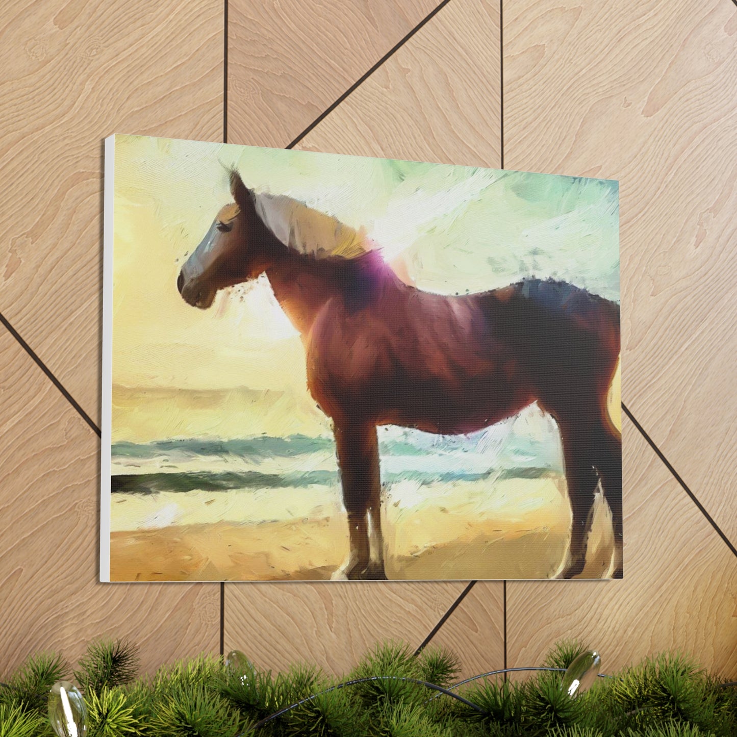 Horse wall art, Beach wall art, ocean wall art, Canvas Gallery Wraps, Horse Beach, Sunset Beach - SaviTraviDesigns