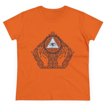 Meditation T-Shirts, Yoga Graphic Tees, Mindfulness Apparel, Zen T-Shirts, Spiritual Shirts, Chakra Tees, Womens T-Shirt Orange