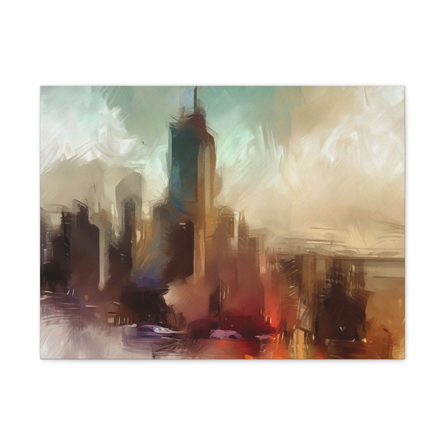 Cityscape wall art, city wall art, city art, Canvas Gallery Wraps 24″ x 18″ Premium Gallery Wraps (1.25″)