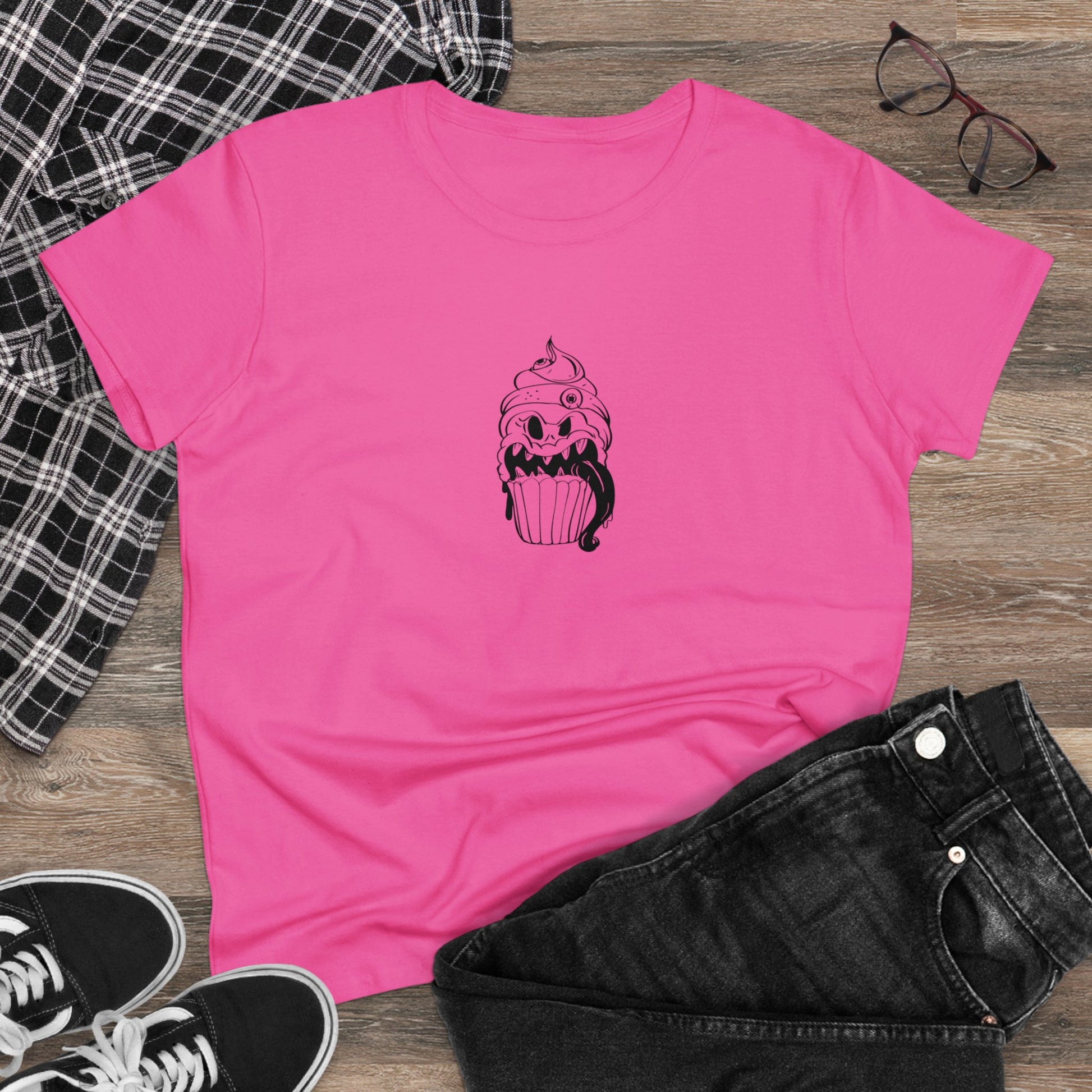 Ghoul Tongue Cupcake, Halloween Cupcake Designs, Halloween Graphic Shirts, Spooky Halloween Shirts, Cute Halloween Graphic Tees