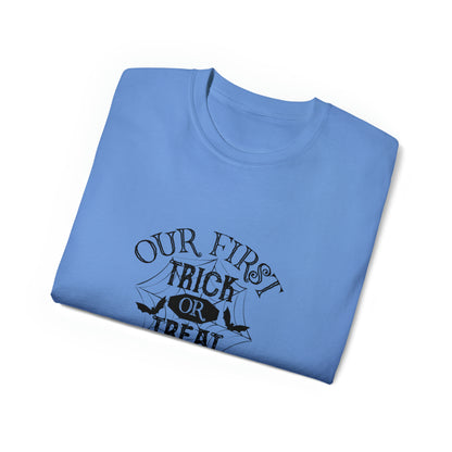 Our First Trick Or Treat, Halloween Graphic Shirts, Spooky Halloween Shirts, Scary Halloween Shirt Designs, Cute Halloween Graphic Tees, Funny Halloween Shirt Ideas