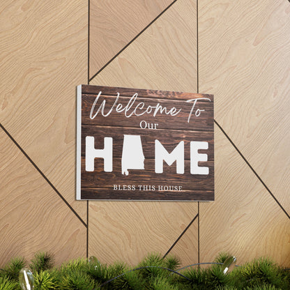 Alabama, Rustic Welcome to Our Home Sign, Our first home Sign, New Home Sign, Housewarming Gift, Personalized Home, Wood Signs, Wall Decor