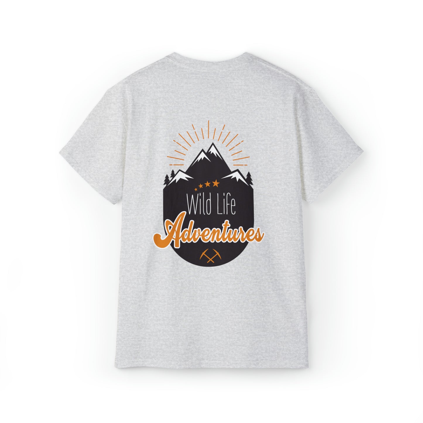 Wildlife Adventures | Hiking & Camping Tee | Nature-Inspired Outdoor Apparel Ash