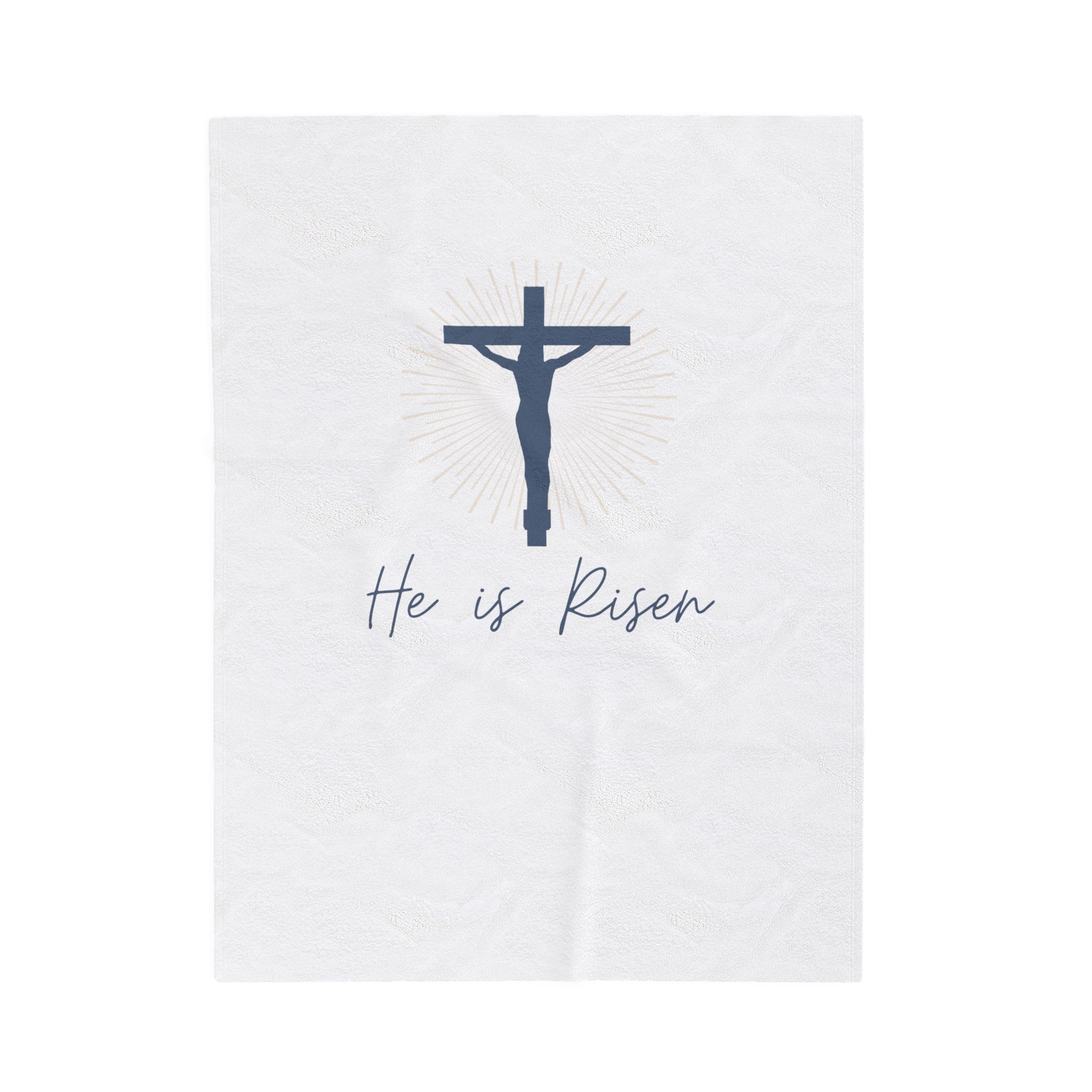 He is Risen blanket, Jesus blanket, Velveteen Plush Blanket, Christian Blanket - SaviTraviDesigns