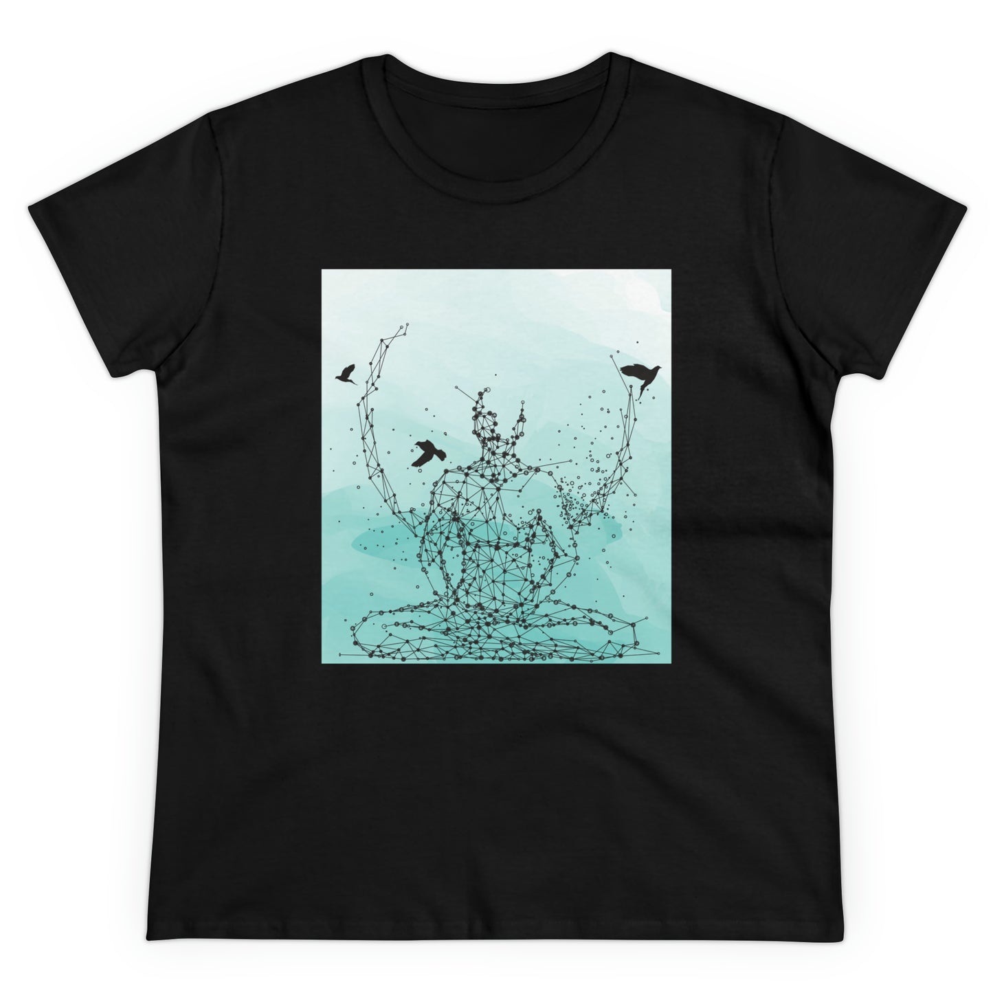 Meditation T-Shirts, Yoga Graphic Tees, Mindfulness Apparel, Zen T-Shirts, Spiritual Shirts, Chakra Tees, Womens T-Shirt Black