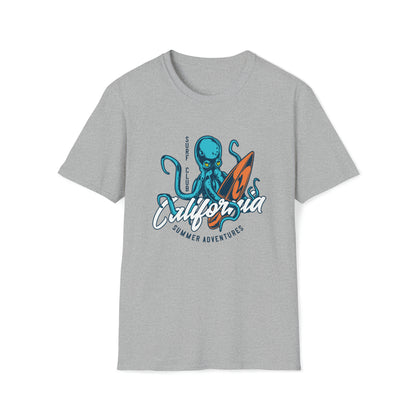 California Summer Adventures Surf Club |Beach Lifestyle Shirts | Summer Vibe Apparel Sport Grey