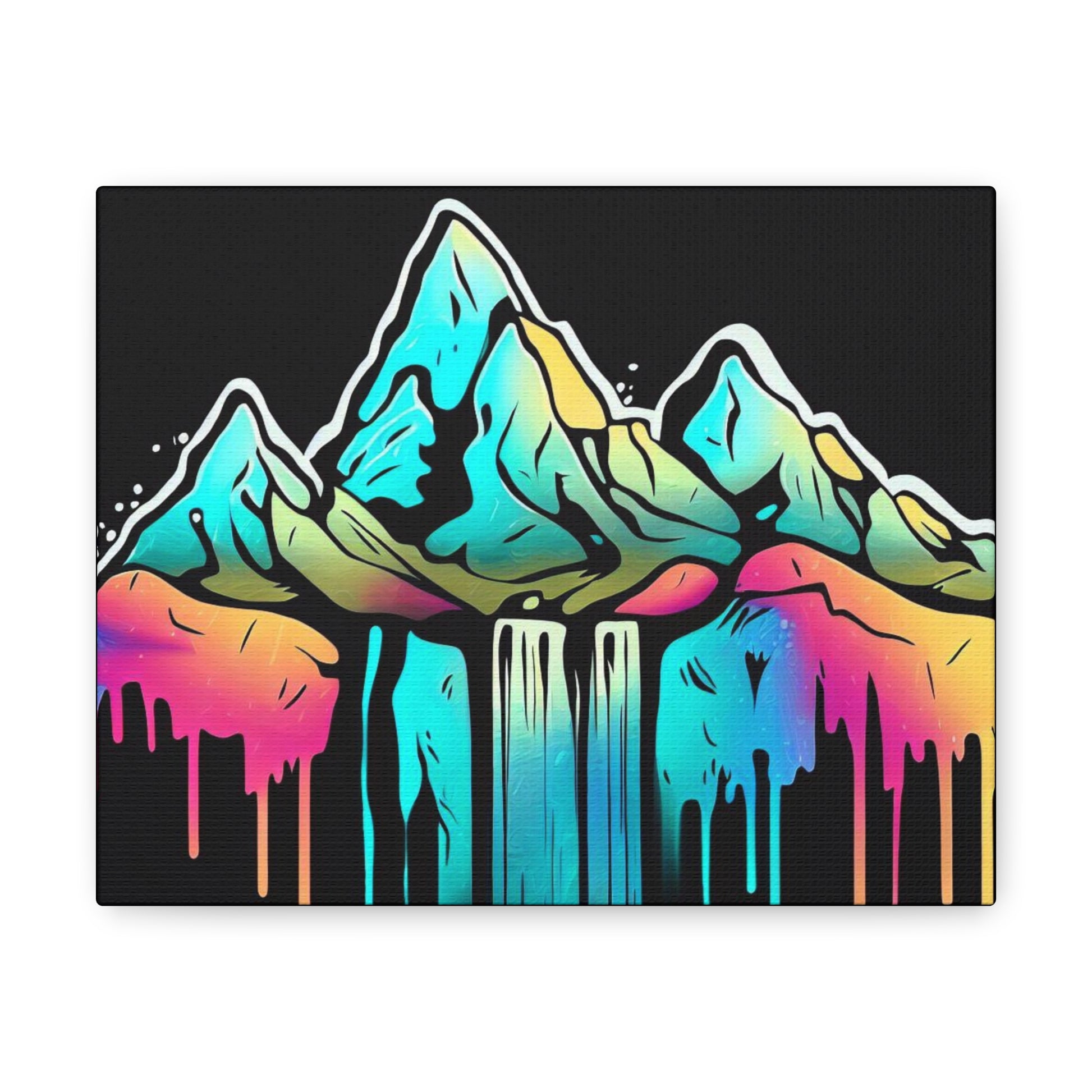 Mountain Waterfall, Graffiti-inspired home decor, Modern street art prints, Graffiti wall art, Street art canvas art, Graffiti artist prints - SaviTraviDesigns