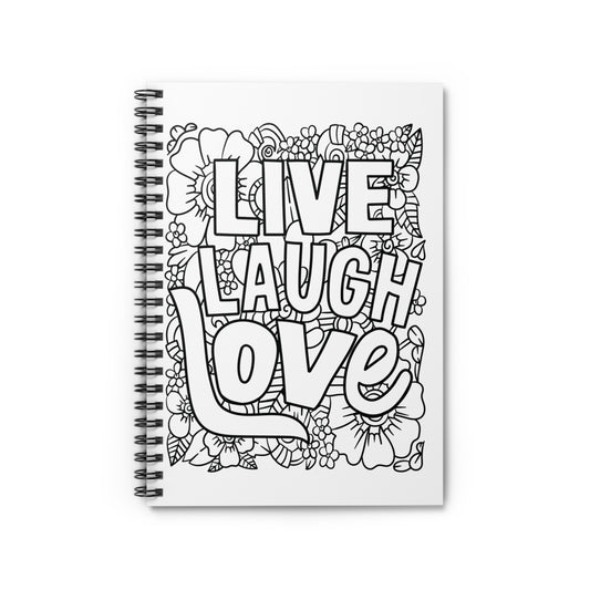 Live Laugh Love, Design Notepad, Spiral Notebook, Ruled Line, Workout Journal - SaviTraviDesigns