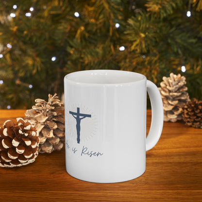 He is Risen mug, Jesus mug, Ceramic Mug 11oz, Christian Mug - SaviTraviDesigns