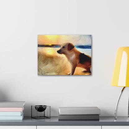 Dog wall art, beach wall art, ocean art, Canvas Gallery Wraps, Pet Beach - SaviTraviDesigns