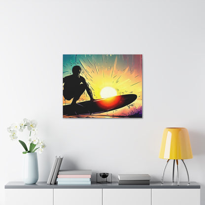 Surfer, Surfing Sunset, Graffiti-inspired home decor, Modern street art prints, Graffiti wall art, Street art canvas art, Graffiti artist prints - SaviTraviDesigns