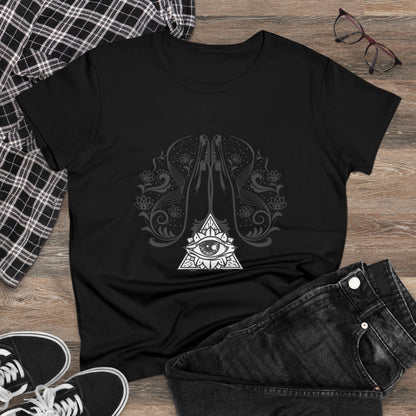 Meditation T-Shirts, Yoga Graphic Tees, Mindfulness Apparel, Zen T-Shirts, Spiritual Shirts, Chakra Tees, Womens T-Shirt Black