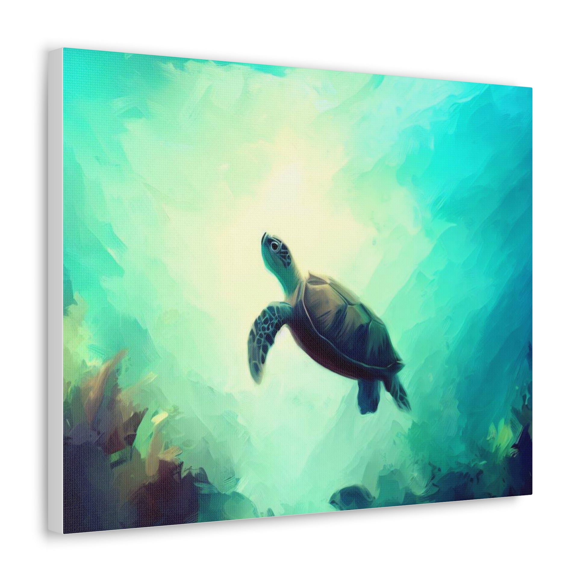 Sea Turtle wall art, ocean art, Canvas Gallery Wraps, Ocean Animal, Turtle