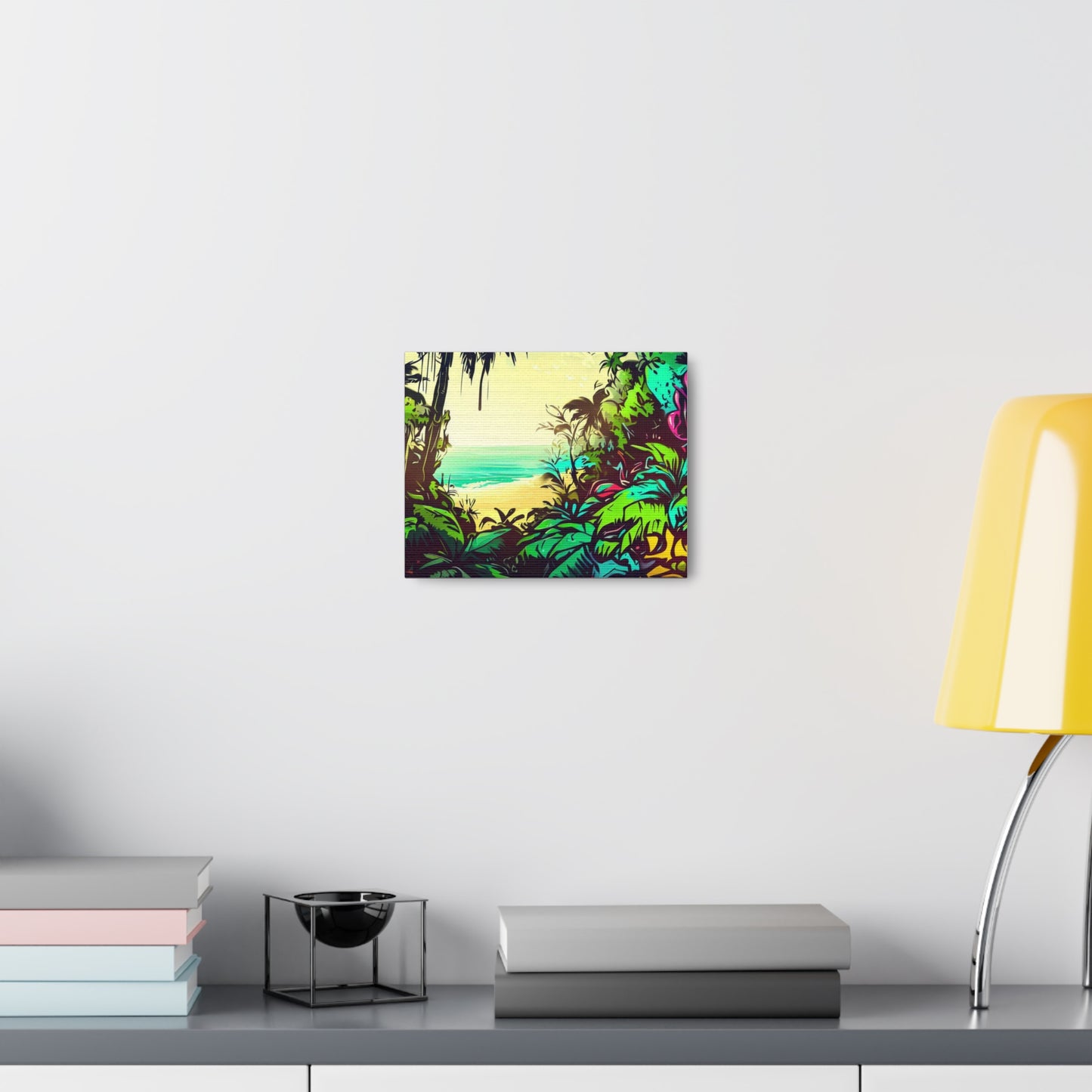 Jungle Beach, Rainforest Ocean, Graffiti-inspired home decor, Modern street art prints, Graffiti wall art, Street art canvas art, Graffiti artist prints - SaviTraviDesigns