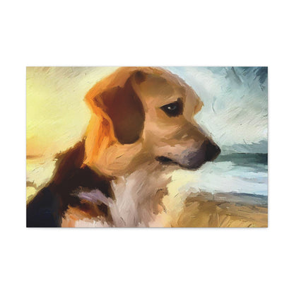 Dog wall art, beach wall art, ocean art, Canvas Gallery Wraps, Pet Beach - SaviTraviDesigns