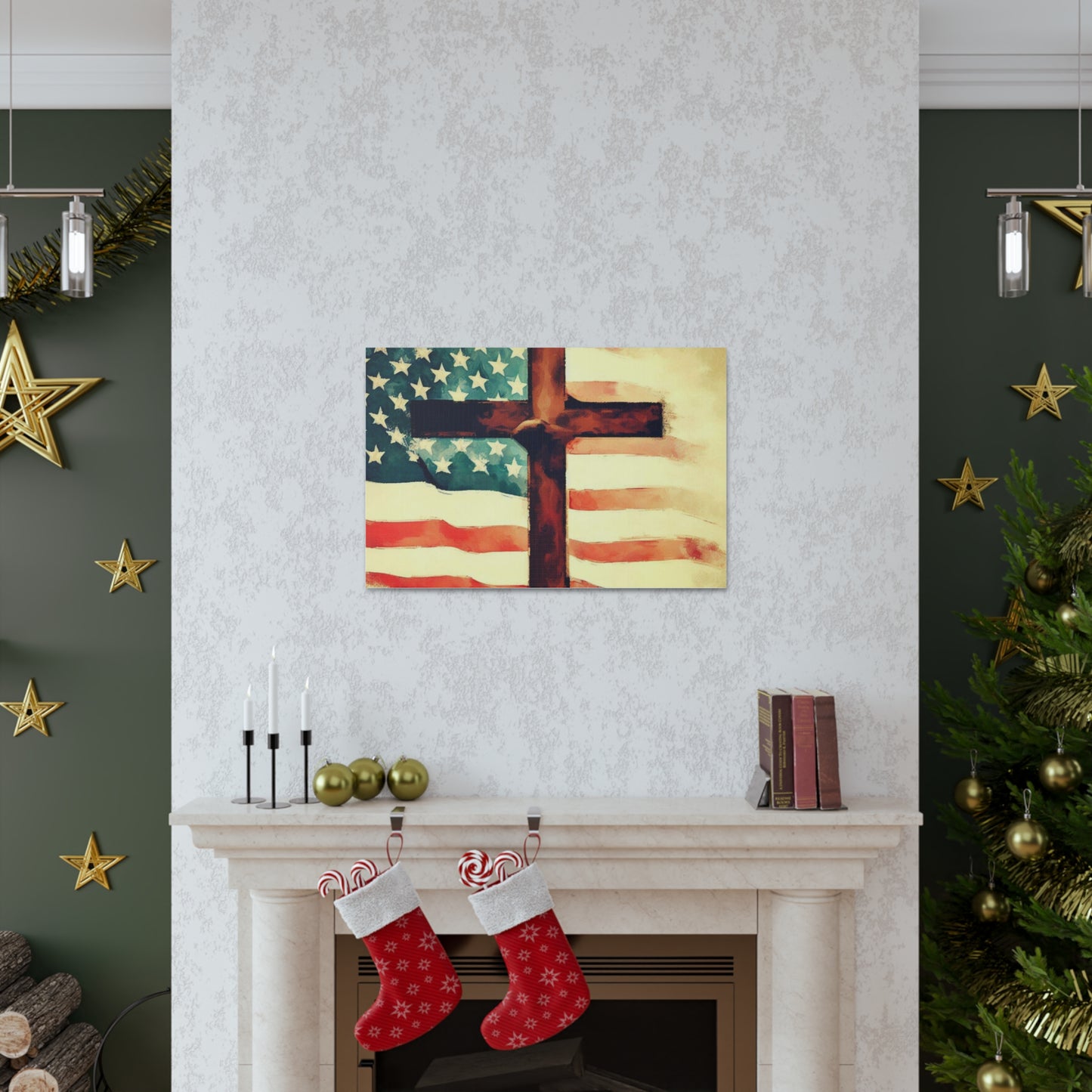 Christian wall art, Flag wall art, Canvas Gallery Wraps - SaviTraviDesigns