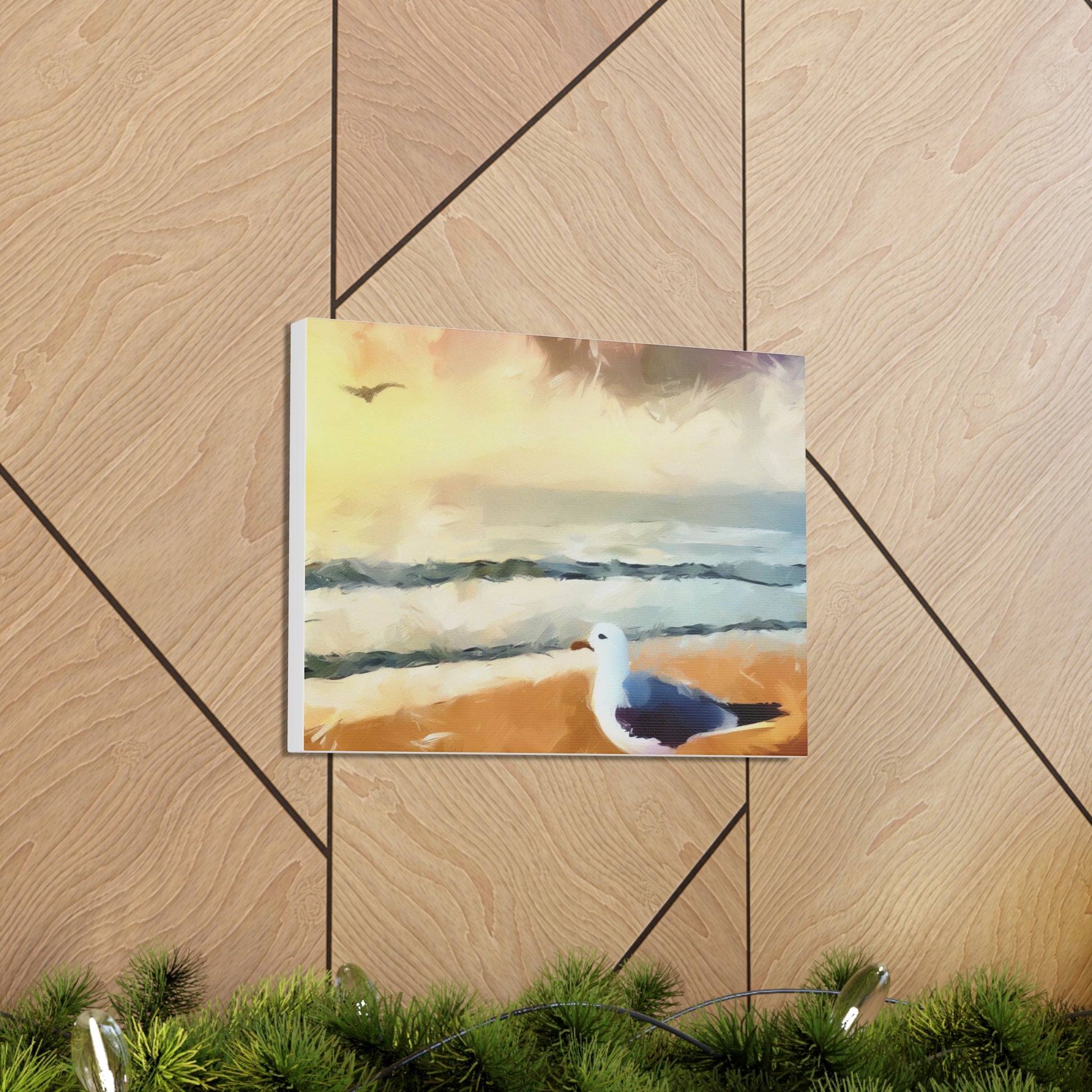 Seagull Painting, Beach wall art, Ocean Wall Art, Canvas Gallery Wraps