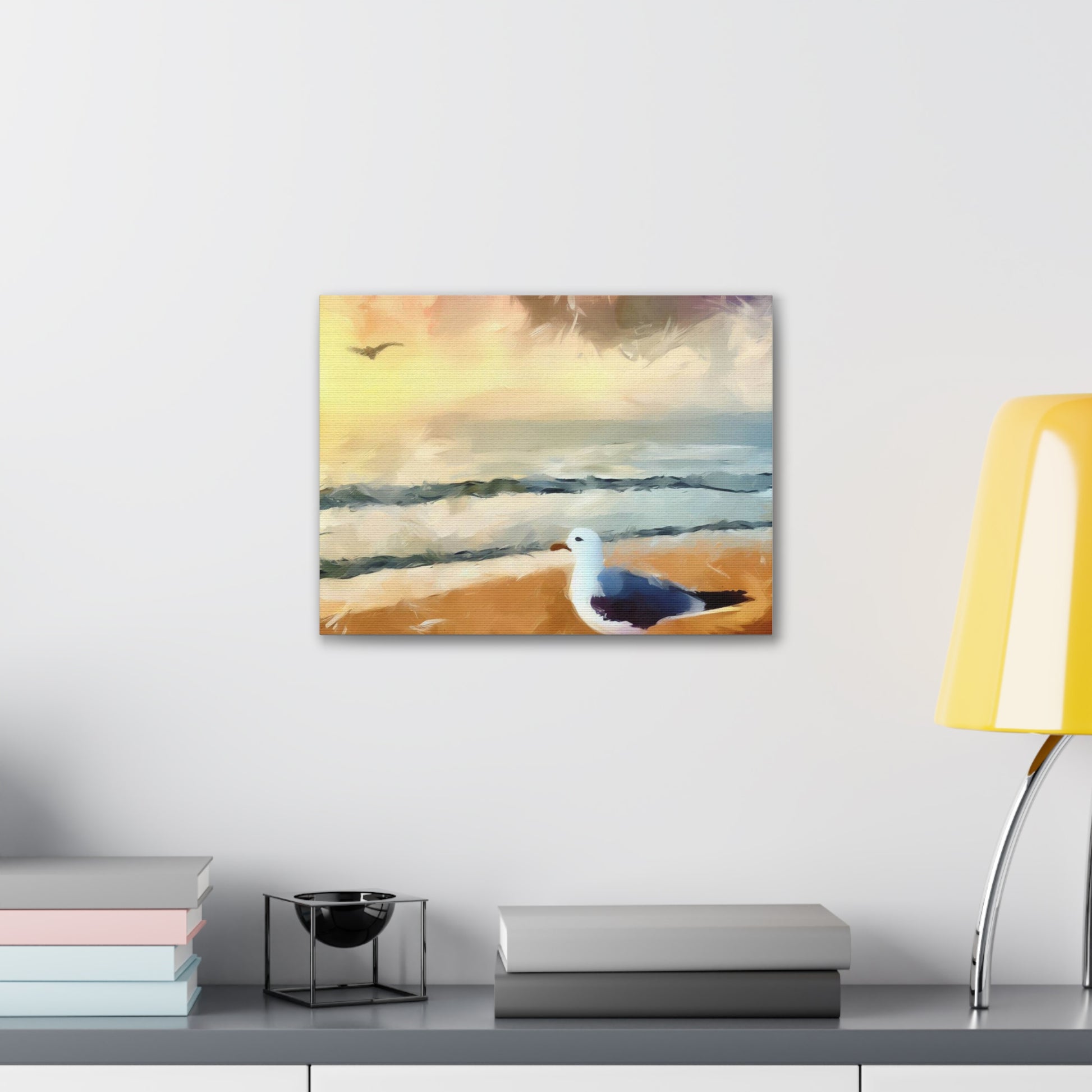 Seagull Painting, Beach wall art, Ocean Wall Art, Canvas Gallery Wraps