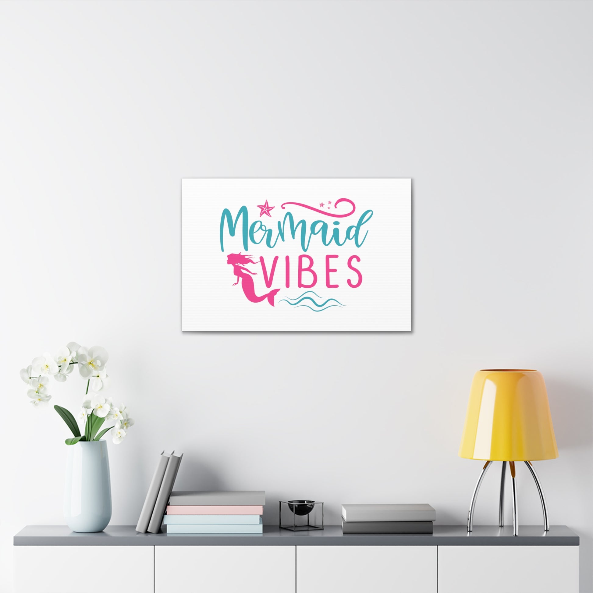 Mermaid Vibes, Mermaid Wall Art, Coastal Mermaid Decor, Beach House Mermaid Signs, Nautical Mermaid Decor, Mermaid Nursery Wall Decor - SaviTraviDesigns